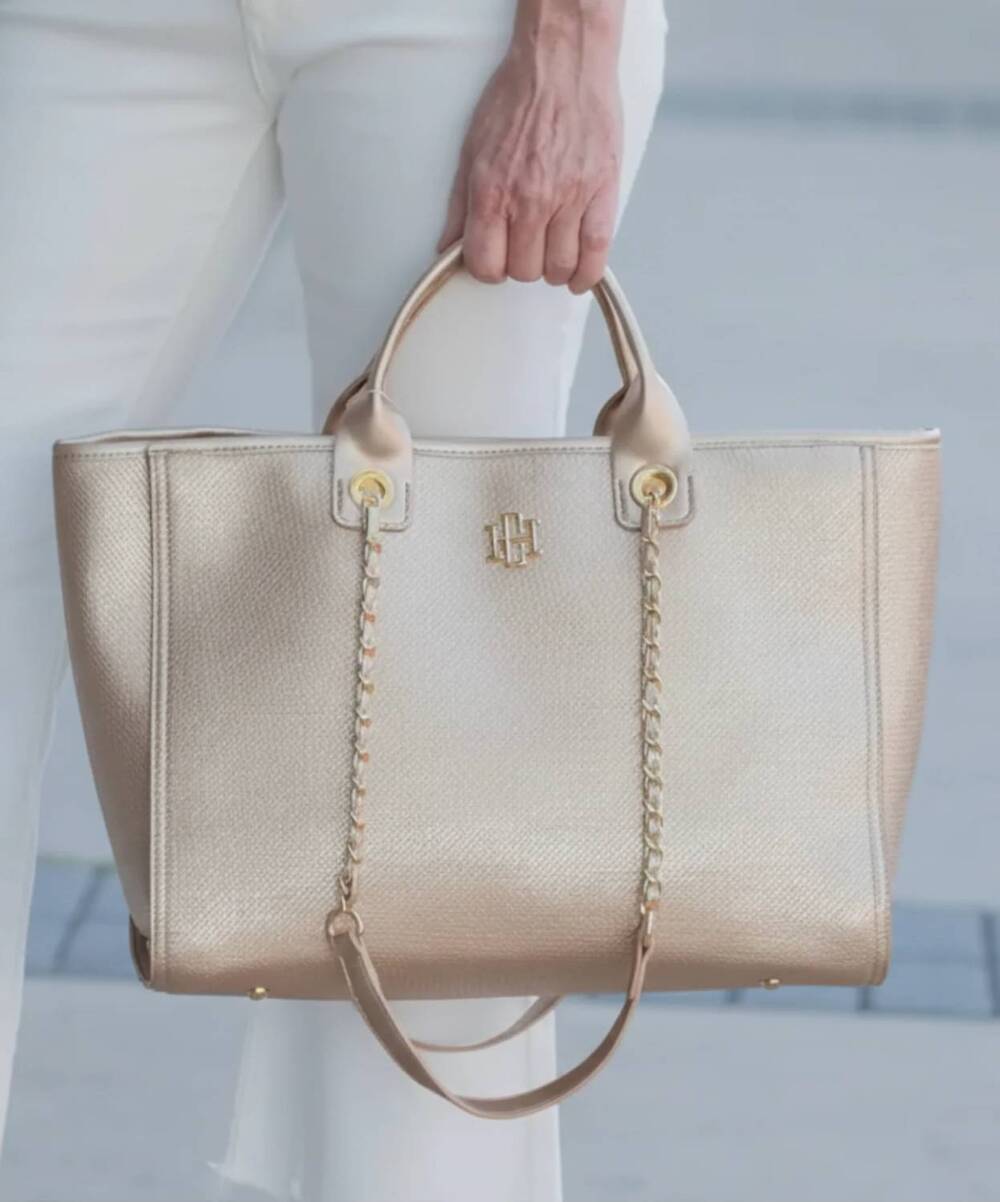 NEW CAROLINE HILL women's missy tote bag in champagne